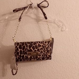 NEW STEVE MADDEN TECH WALLET One Size Leopard Print brown-black colors SPD P
